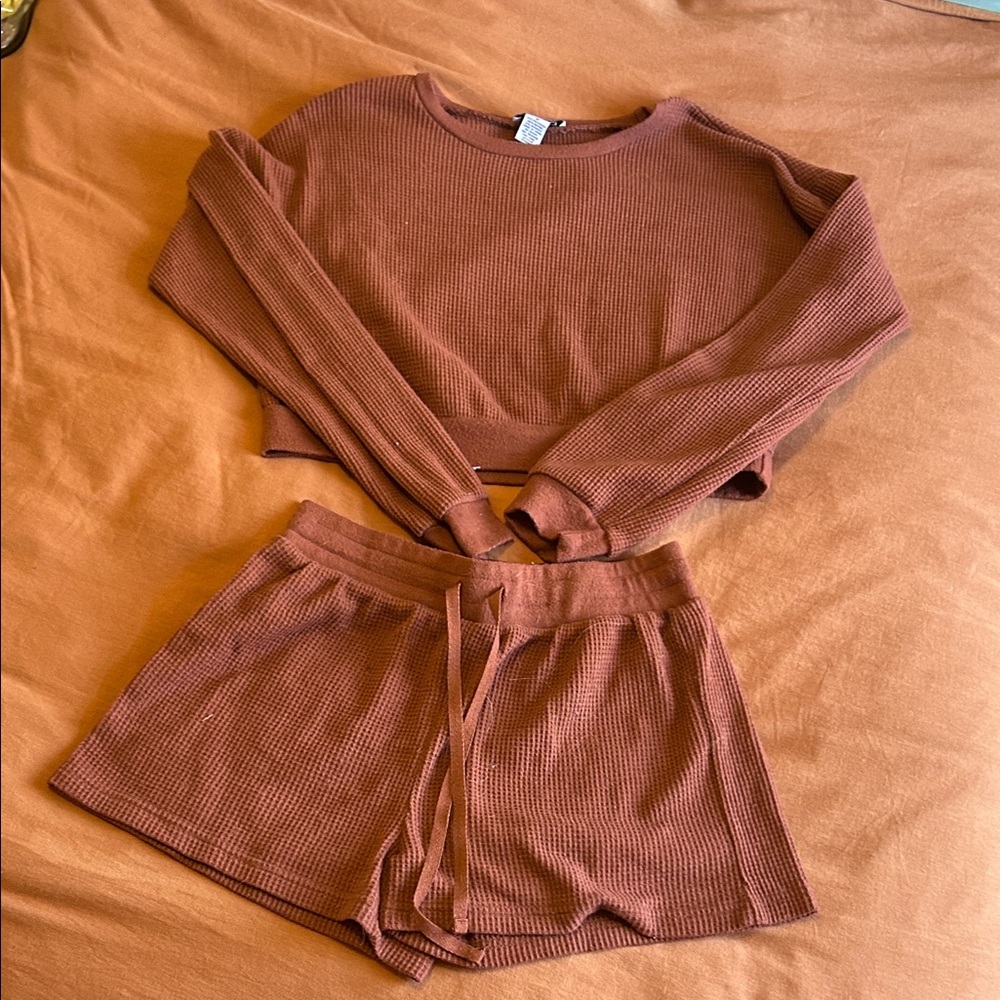 Waffle Knit Loungewear Set